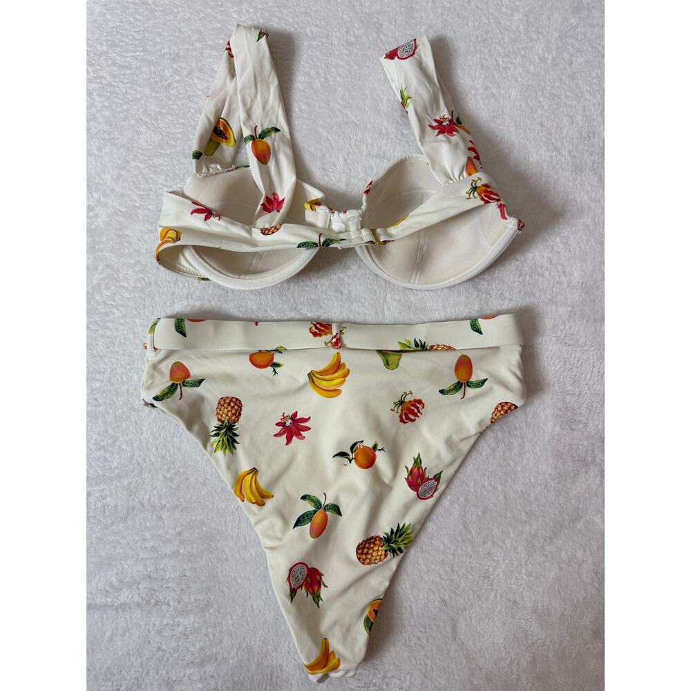 WeWoreWhat Claudia Top Emily Bottom Tropical Fruit Bikini Set S/M - Picture 2 of 9